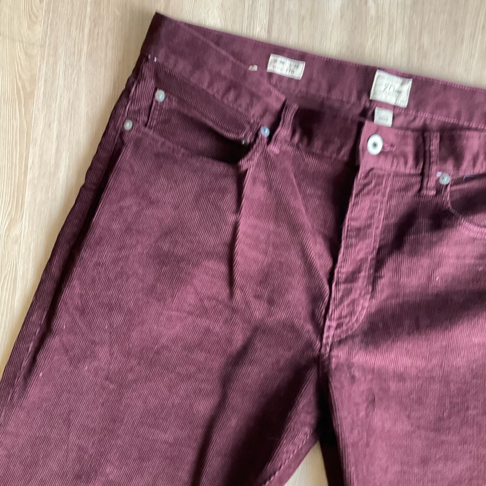 Men’s J. Crew 770 Straight Fit Corduroy pants jeans burgundy worn once 36 X 32 - Picture 11 of 16